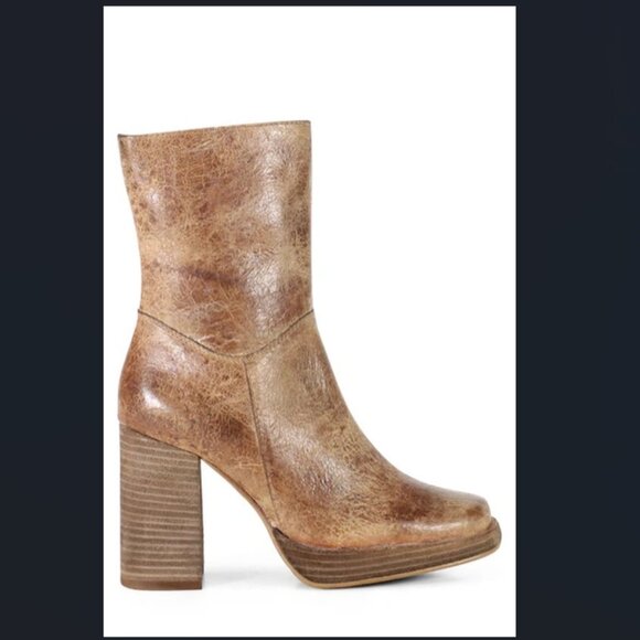 NEW DIBA TRUE Leather Mont Pelier Booties IN tan for women 1025 4m2 - Picture 2 of 9